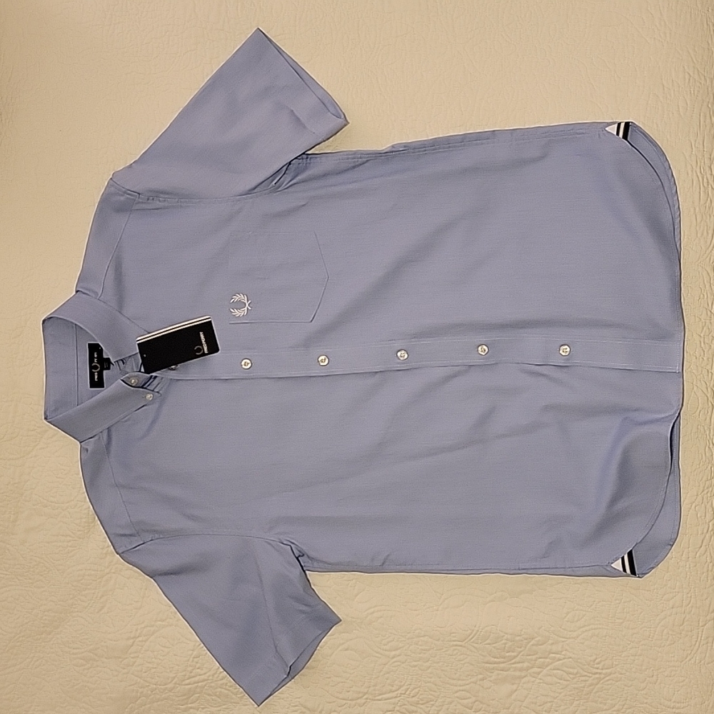 NWT Fred Perry Short Sleeve Blue Shirt